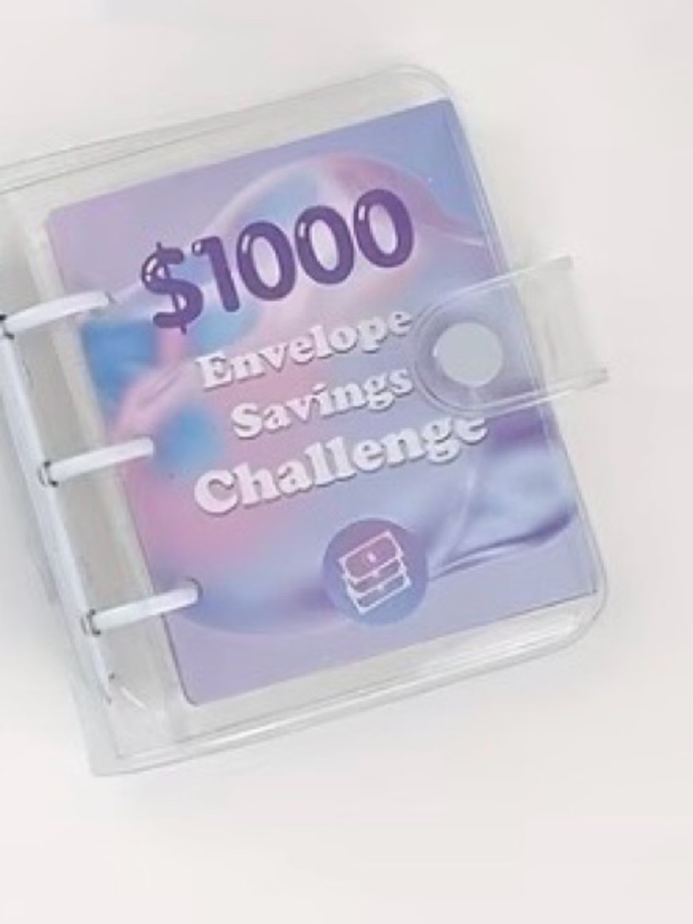 $1000 Savings Challenge. Purple Pastel Notebook Planner Bundle.